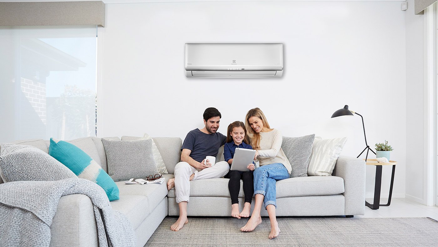 Family enjoying clean, healthy air at home